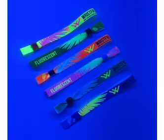   Bracelets textile UV réfléchissant (15x340 mm, impression en couleur sur un côté) - anneau en aluminium