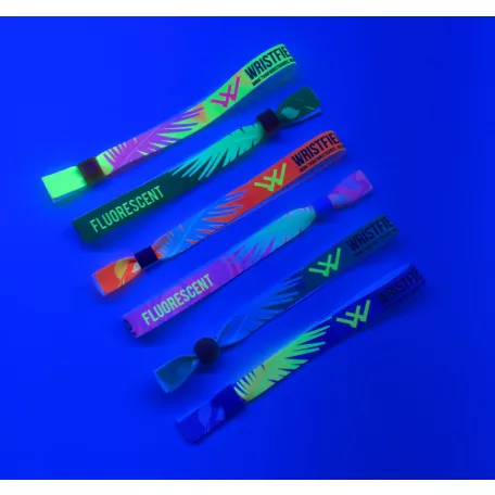 Bracelets textile UV réfléchissant (15x340 mm, impression en couleur sur un côté) - anneau en aluminium