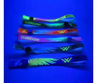   Bracelets textile UV réfléchissant (15x340 mm, impression en couleur sur un côté) - anneau en aluminium