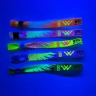 Bracelets textile UV réfléchissant (15x340 mm, impression en couleur sur un côté, inscriptions variables) - anneau en aluminium