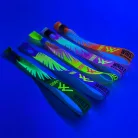 Bracelets textile UV réfléchissant (15x340 mm, impression en couleur sur un côté, inscriptions variables) - anneau en aluminium