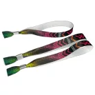 Bracelets textile (15x340mm, impression en couleur sur un côté, inscriptions variables) - anneau en aluminium