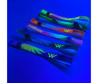   Bracelets textile UV réfléchissant (15x340 mm, impression en couleur sur un côté) - anneau en bambou à usage multiple