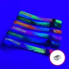 Bracelets textile UV réfléchissant - Taille enfant (15x300 mm, impression en couleur sur un côté) - anneau en aluminium