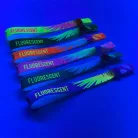 Bracelets textile UV réfléchissant (15x340 mm, impression en couleur sur un côté) - anneau en bambou/plastique autobloquant