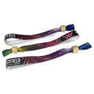 Bracelets textile (15x340mm, impression en couleur sur un côté) - anneau en bambou/plastique autobloquant