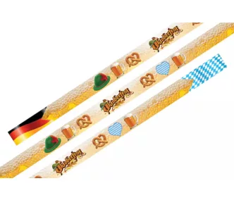   Bracelets textile - (15x340 mm, MOTIFS Oktoberfest et Pretzel) - anneau en plastique autobloquant