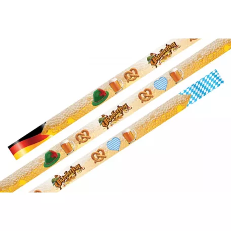 Bracelets textile - (15x340 mm, MOTIFS Oktoberfest et Pretzel) - anneau en plastique autobloquant