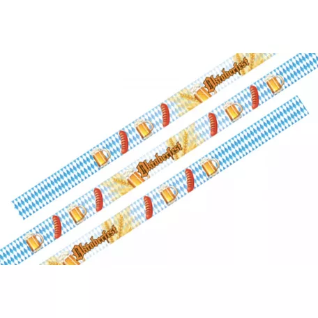Bracelets textile - (15x340 mm, MOTIFS Oktoberfest et Frankfurter) - anneau en plastique autobloquant