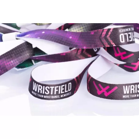 Bracelets textile (15x340mm, impression en couleur sur un côté) - anneau en plastique autobloquant
