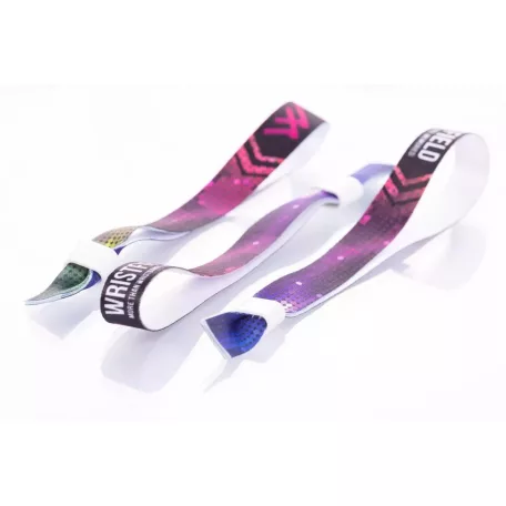Bracelets textile (15x340mm, impression en couleur sur un côté) - anneau en plastique autobloquant