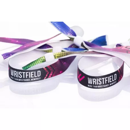 Bracelets textile (15x340mm, impression en couleur sur un côté) - anneau en plastique à usage multiple