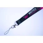 Tours de cou en satin (20x900 mm impression en couleur sur les deux côtés) - mousqueton à cliquet en métal et porte-mobile