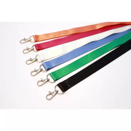 Tours de cou unis en satin 20x900 mm - mousqueton à cliquet en métal