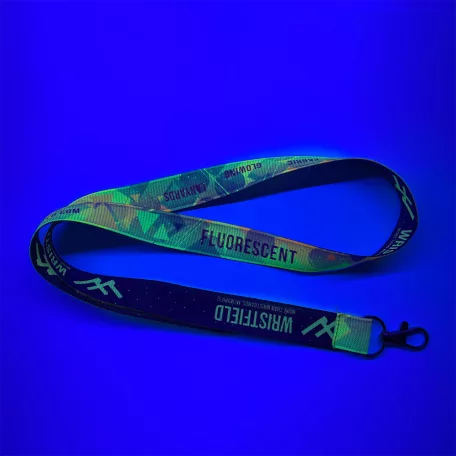 Tours de cou striés UV réfléchissant (20x900 mm impression en couleur sur les deux côtés) - mousqueton à cliquet en métal