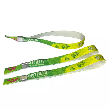 Bracelets RPET (15x340mm, impression en couleur sur un côté eco-responsables) - anneau en aluminium