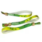 Bracelets RPET (15x340mm, impression en couleur sur un côté, eco-responsables) - anneau en bambou/plastique autobloquant