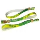 Bracelets RPET (15x340mm, impression en couleur sur un côté, eco-responsables) - anneau en bambou/plastique autobloquant