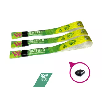   Bracelets RPET (15x340mm, impression en couleur sur un côté, eco-responsables) - anneau en plastique autobloquant