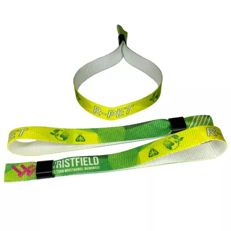 Bracelets RPET (15x340mm, impression en couleur sur un côté, eco-responsables) - anneau en plastique autobloquant