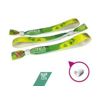   Bracelets RPET (15x340mm, impression en couleur sur un côté, eco-responsables) - anneau en plastique à usage multiple