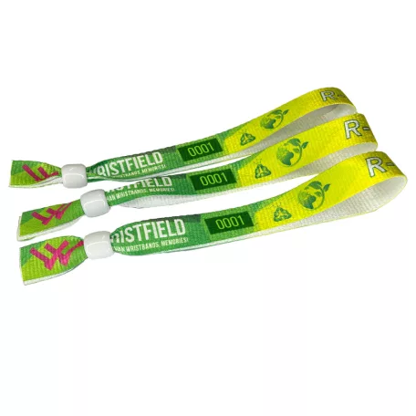 Bracelets RPET (15x340mm, impression en couleur sur un côté, eco-responsables, inscriptions variables) - anneau en plastique à usage multiple