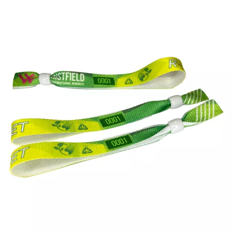 Bracelets RPET (15x340mm, impression en couleur sur un côté, eco-responsables, inscriptions variables) - anneau en plastique à usage multiple