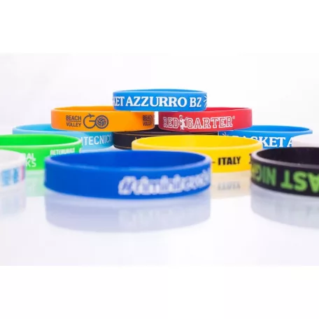 Bracelets silicone - avec inscription personnalisée en 1 couleur - Taille enfant