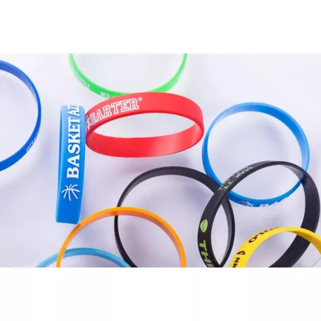 Bracelets silicone - avec inscription personnalisée en 1 couleur - Taille enfant