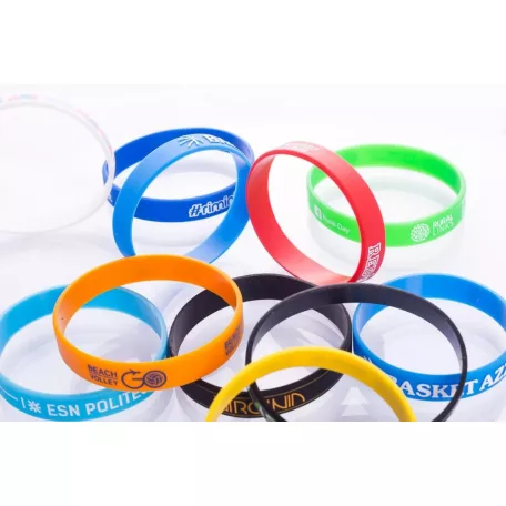 Bracelets silicone - avec inscription personnalisée en 1 couleur - Taille enfant