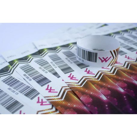 Bracelets Tyvek 1" , impression en couleur et inscriptions variables (codes-barres, numéros, etc) - EXPRESS