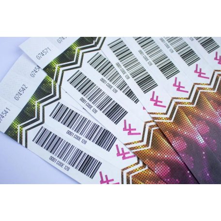 Bracelets Tyvek 1" , impression en couleur et inscriptions variables (codes-barres, numéros, etc) - EXPRESS