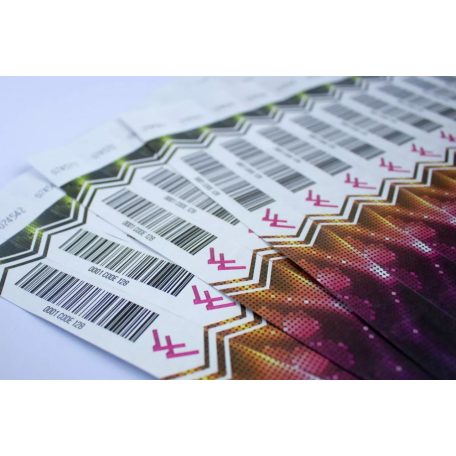 Bracelets Tyvek 1" , impression en couleur et inscriptions variables (codes-barres, numéros, etc) - EXPRESS