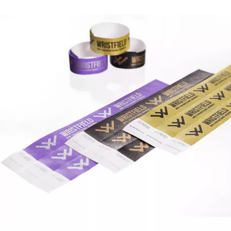 Bracelets Tyvek 1", durables, numérotés et résistants à l’eau (TOP Qualité) - 1 couleur avec inscription