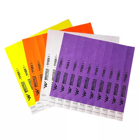 Bracelets Tyvek 1", durables, numérotés et résistants à l’eau (TOP Qualité) - 1 couleur avec inscription noire