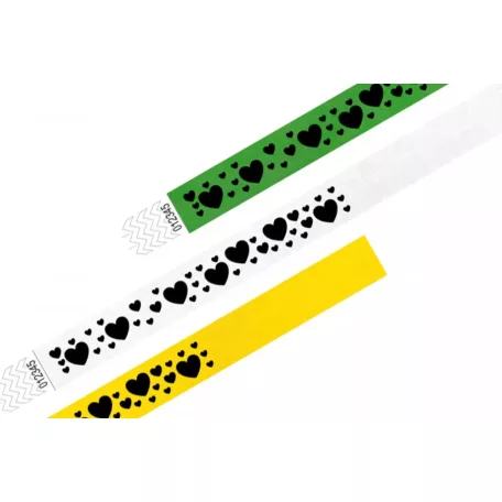 Bracelets Tyvek 3/4", MOTIF - Coeurs