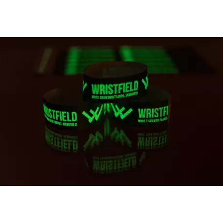 Bracelets Tyvek 3/4" - phosphorescents avec inscription