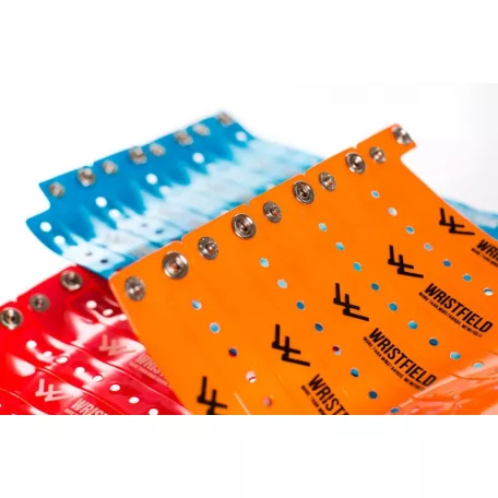 Bracelets vinyle, format étroit, réutilisables - 1 couleur avec inscription