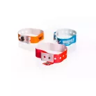 Bracelets vinyle, format étroit, réutilisables - 1 couleur avec inscription